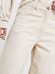 French Connection Nude 100% Cotton Denver Denim Wide Leg Trousers - Image 3 of 4