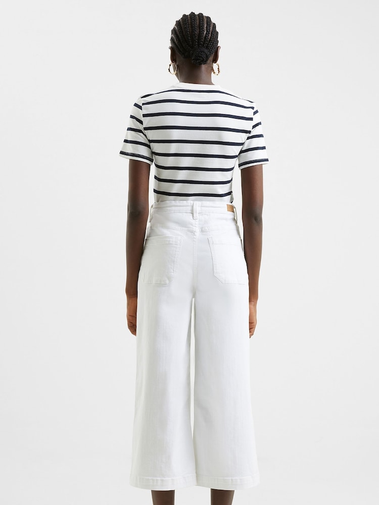 فاتح/أبيض - French Connection Cotton Rallie Crew T-Shirt - صورة 2 من 4