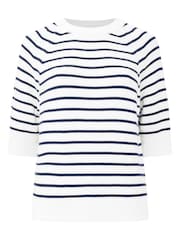 فاتح/أبيض - French Connection Cotton Rallie Crew T-Shirt - صورة 4 من 4