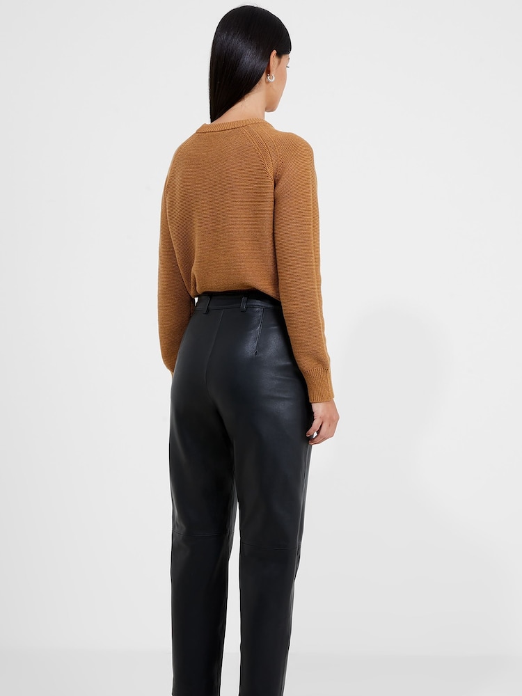 French Connection Black Leather Connie Trousers - Image 2 of 4