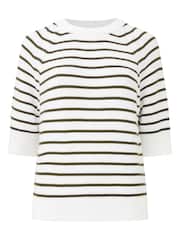 French Connection Light/White 100% Cotton Short Sleeve Lily Mozart Jumper - Image 4 of 4