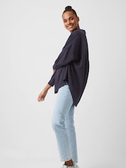 French Connection Blue Rhodes Crepe Popover Blouse - Image 3 of 4