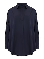 French Connection Blue Rhodes Crepe Popover Blouse - Image 4 of 4