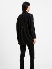 French Connection Black Geo Burnout Popover Shirt - Image 2 of 4