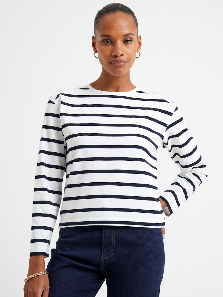 French Connection White Stripe Rallie T-Shirt - Image 1 of 2