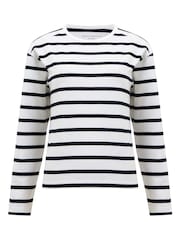 French Connection White Stripe Rallie T-Shirt - Image 2 of 2