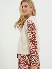 FatFace Natural Knitted Waistcoat - Image 2 of 5
