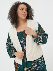 FatFace Natural Knitted Waistcoat - Image 4 of 5