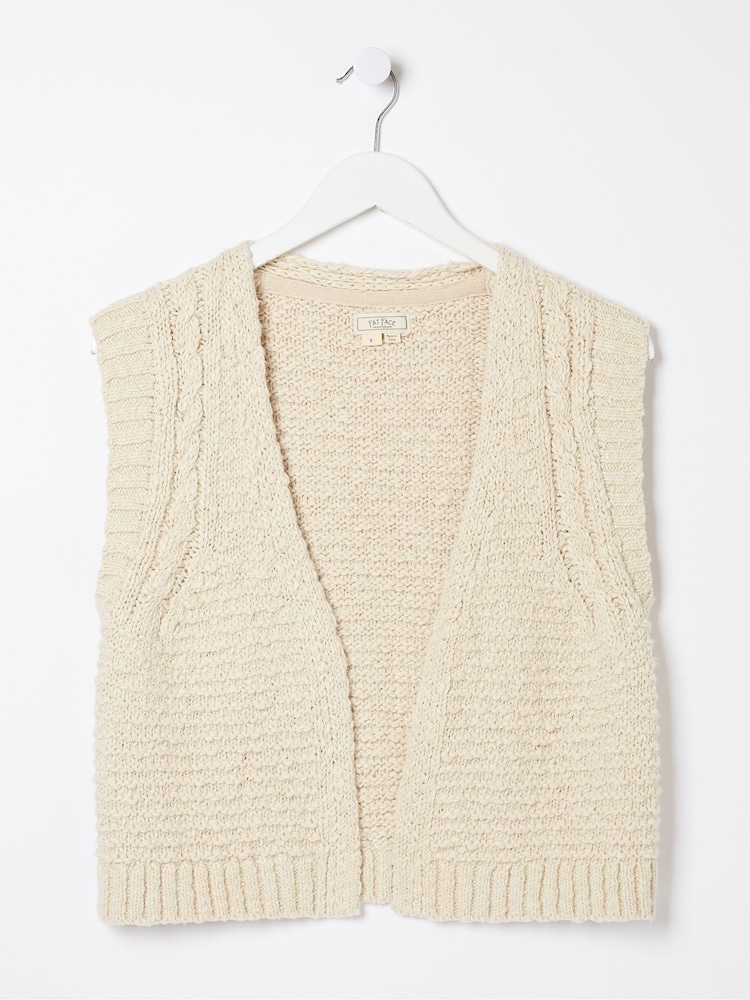 FatFace Natural Knitted Waistcoat - Image 5 of 5
