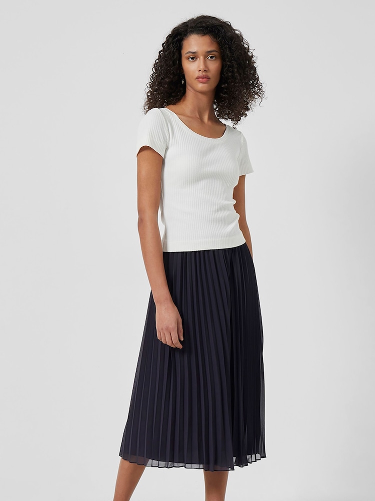French Connection Black Pleated Solid Skirt - Image 1 of 3