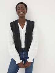 FatFace Black Knitted Waistcoat - Image 1 of 1