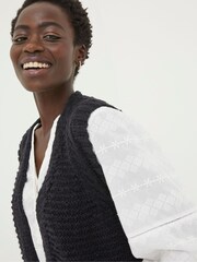 FatFace Black Knitted Waistcoat - Image 4 of 5