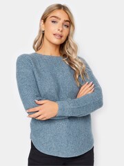M&Co Blue Slash Neck Jumper - Image 1 of 4