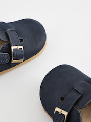 Navy Leather Slip-On Clog Mules - Image 5 of 5