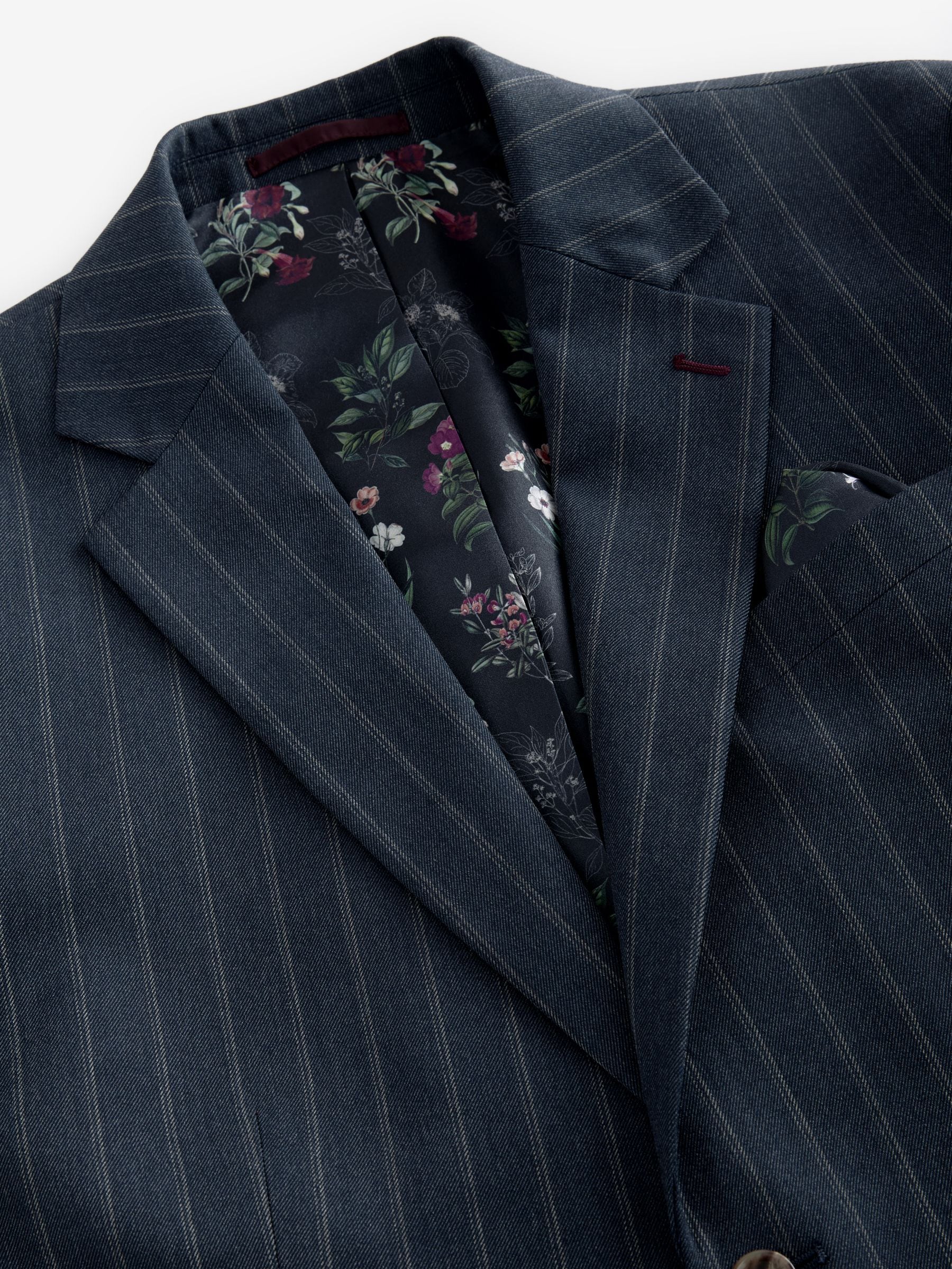 Buy Blue Tailored Fit Trimmed Stripe Suit Jacket from Next USA