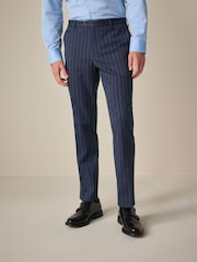 Blue Tailored Fit Trimmed Stripe Suit Trousers - Image 1 of 9