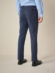 Blue Tailored Fit Trimmed Stripe Suit Trousers - Image 3 of 9