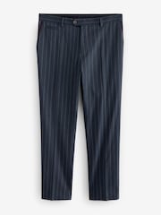 Blue Tailored Fit Trimmed Stripe Suit Trousers - Image 6 of 9