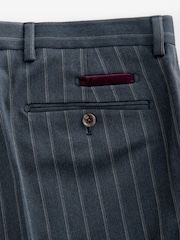 Blue Tailored Fit Trimmed Stripe Suit Trousers - Image 7 of 9
