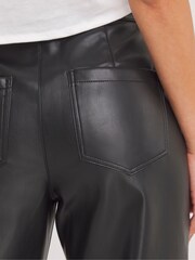Simply Be Black PU Straight Leg Trousers - Image 4 of 4