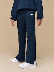 Reebok Girls Navy Varsity Wide Leg Joggers - Image 1 of 8