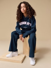 Reebok Girls Navy Varsity Wide Leg Joggers - Image 4 of 8