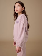 Reebok Girls Pink Graphic Sweatshirt And Joggers Set - Image 3 of 10