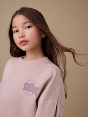 Reebok Girls Pink Graphic Sweatshirt And Joggers Set - Image 4 of 10