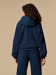 Reebok Girls Oversized Navy Varsity Hoodie - Image 3 of 9