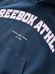 Reebok Girls Oversized Navy Varsity Hoodie - Image 8 of 9
