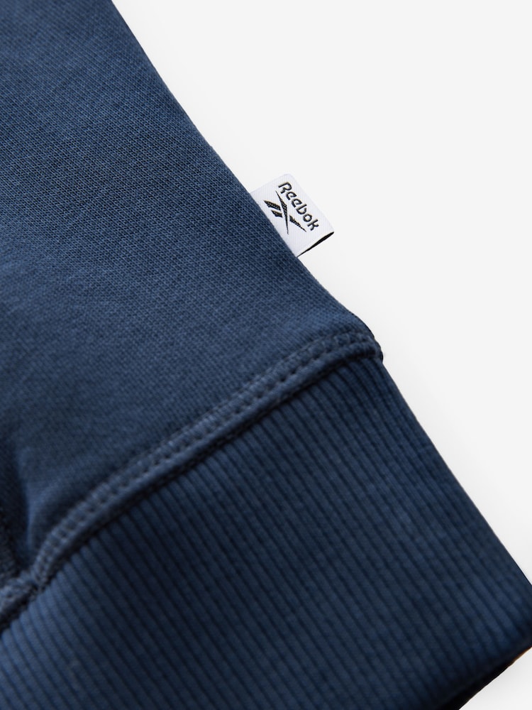 Reebok Girls Oversized Navy Varsity Hoodie - Image 9 of 9