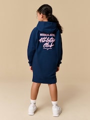 Reebok Girls Navy Graphic Hoodie Dress - Image 2 of 10