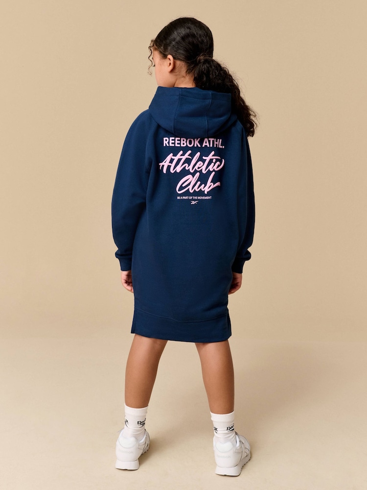 Reebok Girls Navy Graphic Hoodie Dress - Image 2 of 10