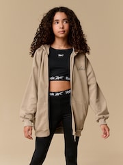 Reebok Girls Oversized Stone 100% Cotton Zip Through Hoodie - Image 1 of 8