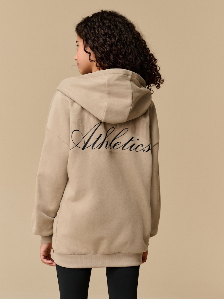 Reebok Girls Oversized Stone 100% Cotton Zip Through Hoodie - Image 2 of 8