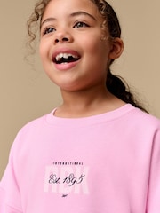 Reebok Girls Pink Graphic Sweatshirt And Leggings Set - Image 4 of 9