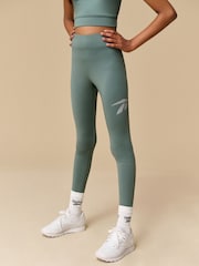 Reebok Girls Khaki Green High Waist Performance Leggings - Image 1 of 8
