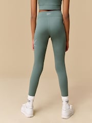 Reebok Girls Khaki Green High Waist Performance Leggings - Image 3 of 8