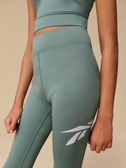Reebok Girls Khaki Green High Waist Performance Leggings - Image 4 of 8