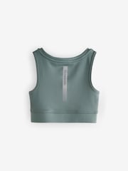 Reebok Girls Khaki Green Logo Performance Crop Top - Image 5 of 7