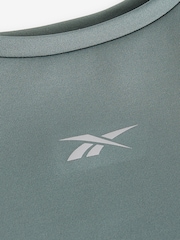Reebok Girls Khaki Green Logo Performance Crop Top - Image 7 of 7