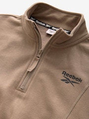 Reebok Girls Cropped Half Zip Brown Sweatshirt - Image 8 of 9