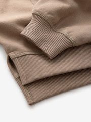 Reebok Girls Cropped Half Zip Brown Sweatshirt - Image 9 of 9