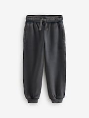 Reebok Boys Washed Logo 100% Cotton Black Joggers - Image 5 of 8