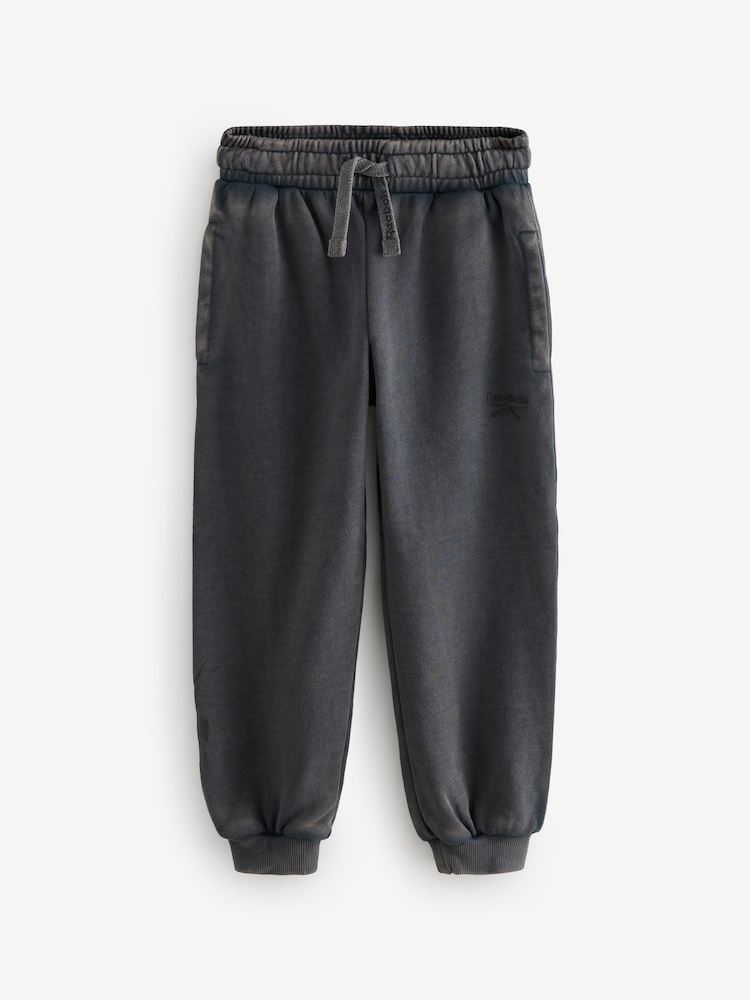 Reebok Boys Washed Logo 100% Cotton Black Joggers - Image 5 of 8