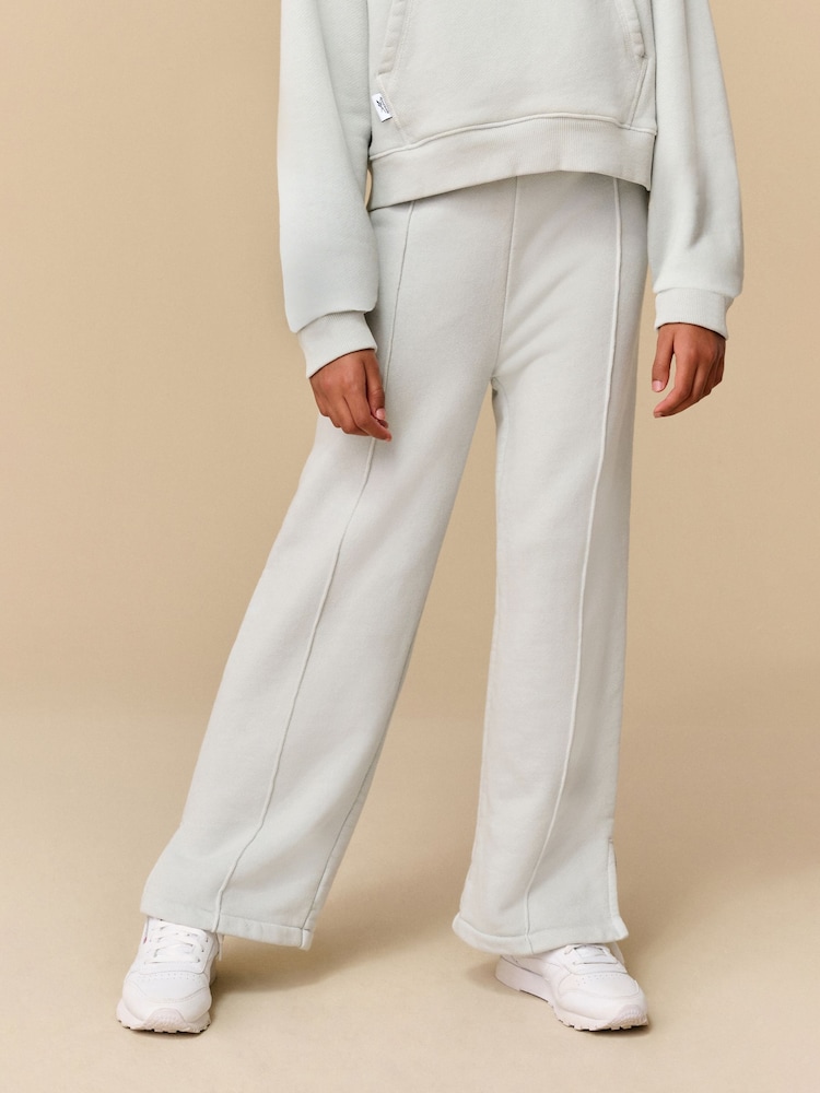 Reebok Girls Washed Light Blue 100% Cotton Wide Leg Joggers - Image 1 of 10