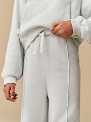 Reebok Girls Washed Light Blue 100% Cotton Wide Leg Joggers - Image 3 of 10