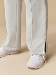 Reebok Girls Washed Light Blue 100% Cotton Wide Leg Joggers - Image 4 of 10