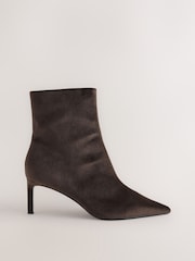 Şokolad Qəhvəyi Məxmər - Forever Comfort® Point Ankle Boots - 5şəkildən 1 şəkil