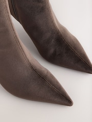 Şokolad Qəhvəyi Məxmər - Forever Comfort® Point Ankle Boots - 5şəkildən 5 şəkil